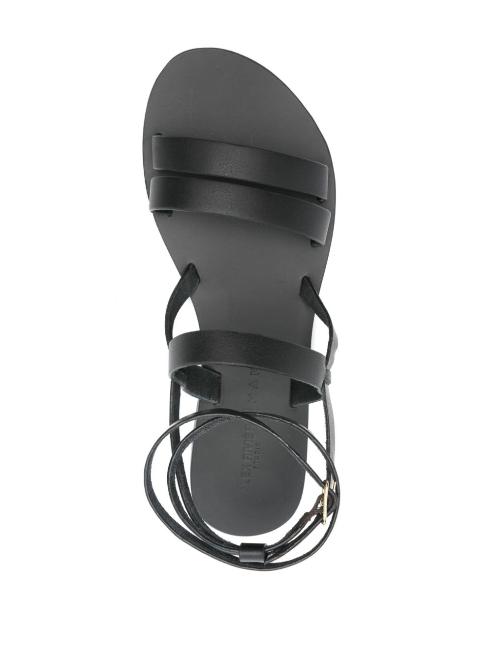 Shop Manebi X Alex Rivière Mika Leather Sandals In Black