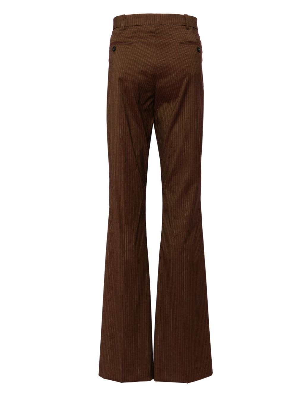 Shop Egonlab Sami Flared Trousers In Brown