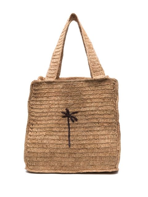 Manebi woven-raffia tote bag