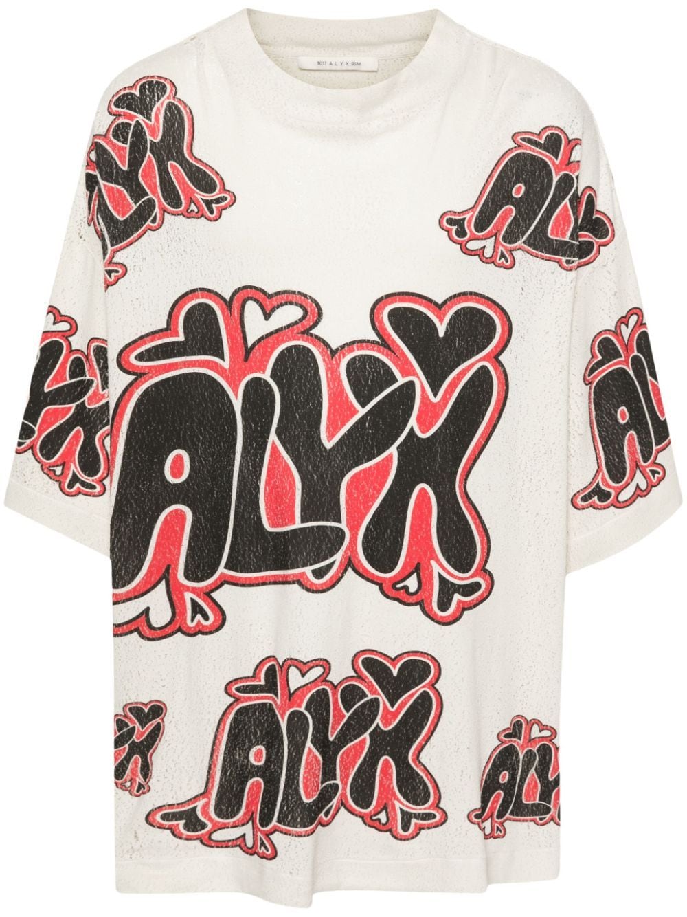 Shop Alyx Graphic-print Distressed T-shirt In Neutrals