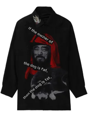 Yohji Yamamoto オーバーサイズ シルクシャツ | ブラック | FARFETCH JP