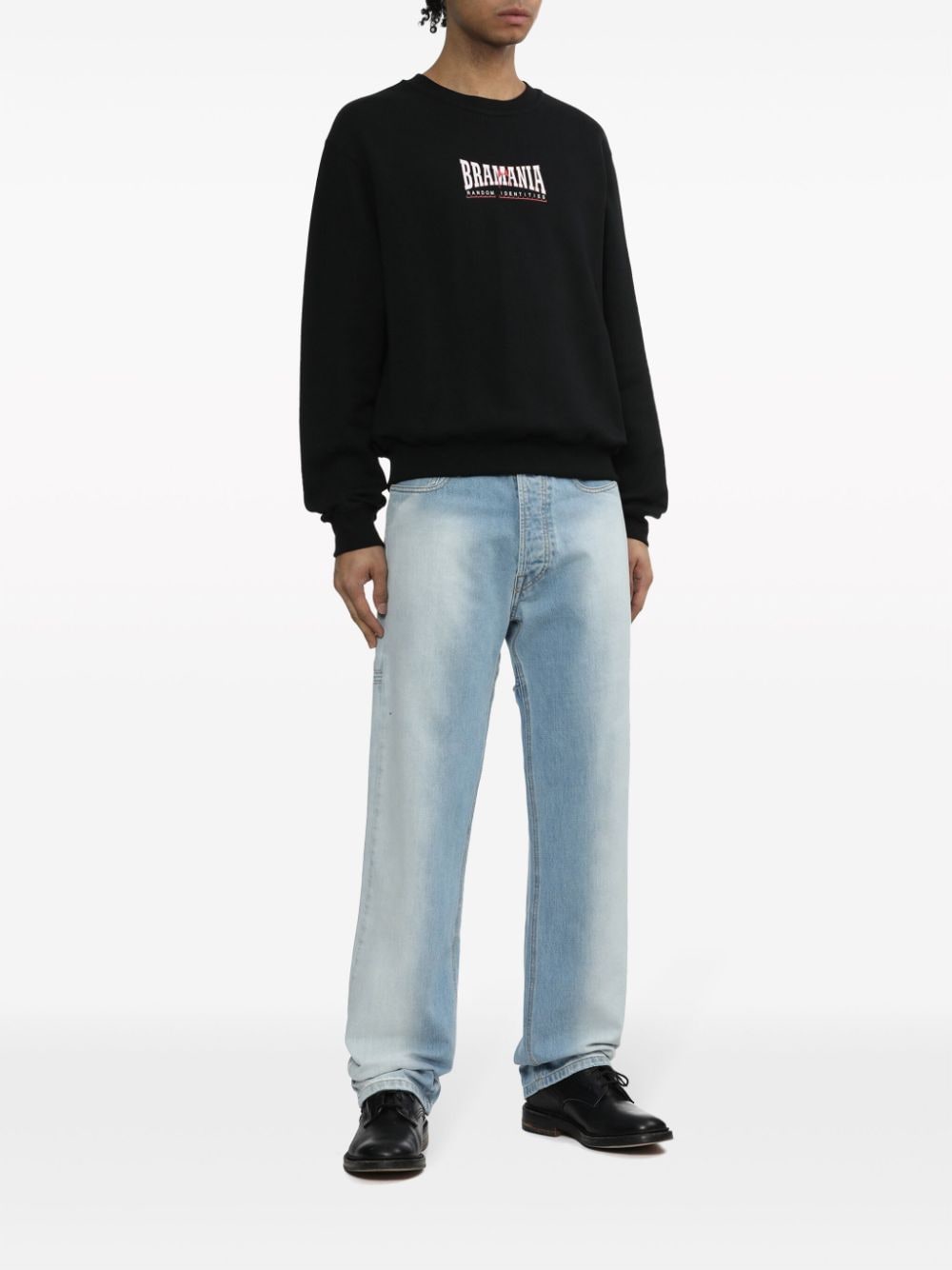 Shop Random Identities Zip-up Cotton Sweatshirt In Black