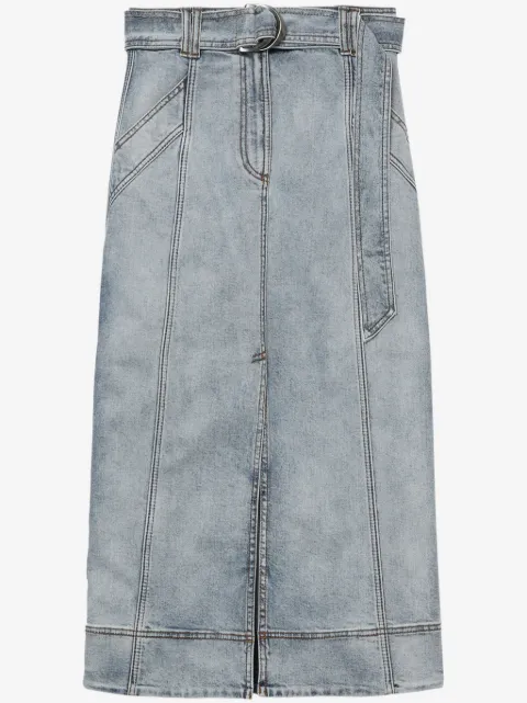 Aje two-tone midi denim skirt 