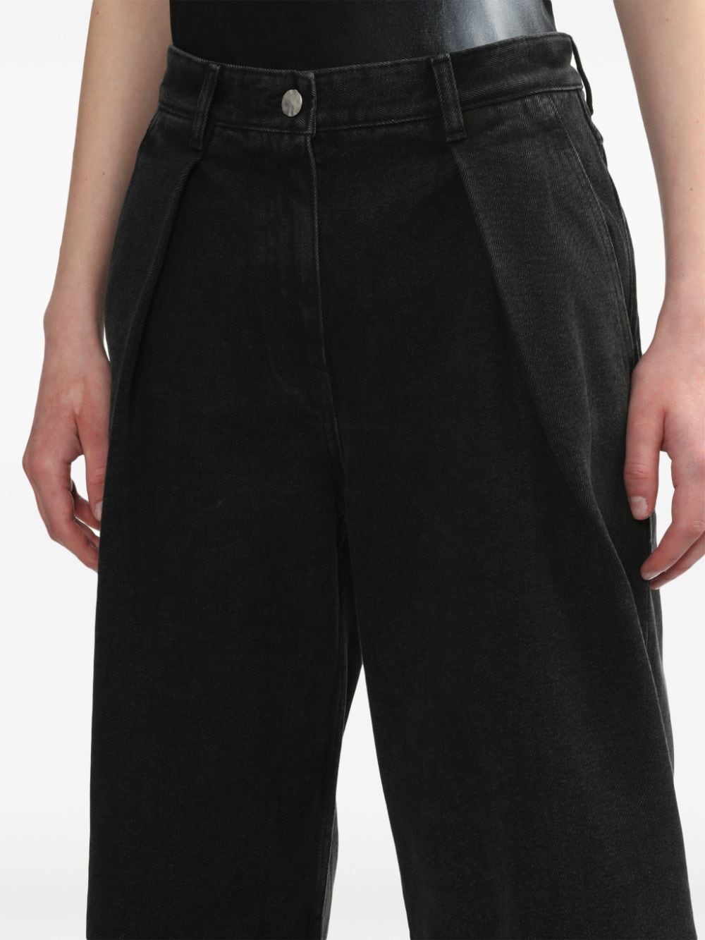 Shop Ader Error Mid-rise Wide-leg Jeans In Black