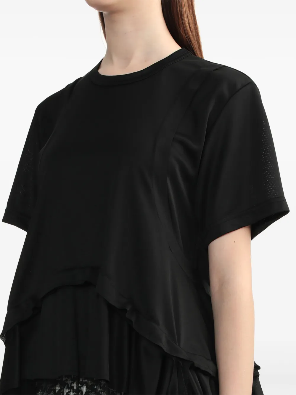 Shop Comme Des Garçons Comme Des Garçons Asymmetric Ruffled T-shirt In Black