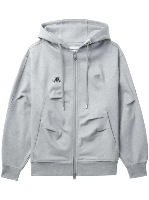 Ader Error 拉链褶饰细节连帽衫
