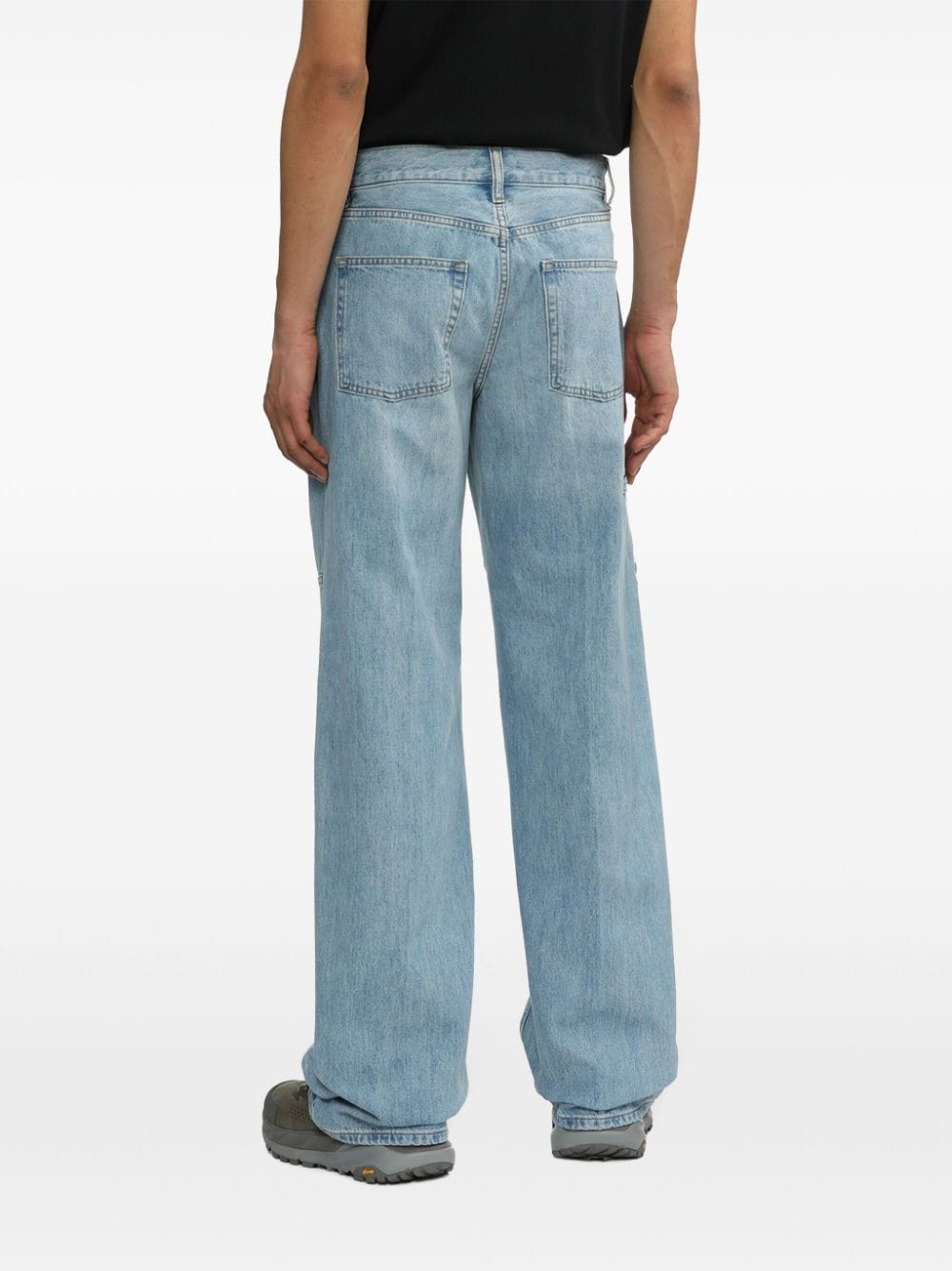 Shop Helmut Lang Mid-rise Wide-leg Jeans In Blue