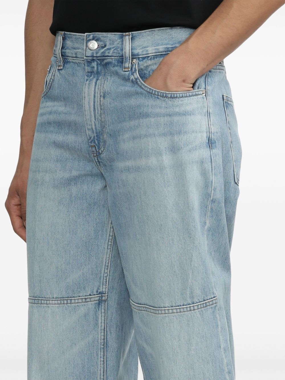 Helmut Lang Jeans met wijde pijpen Blauw