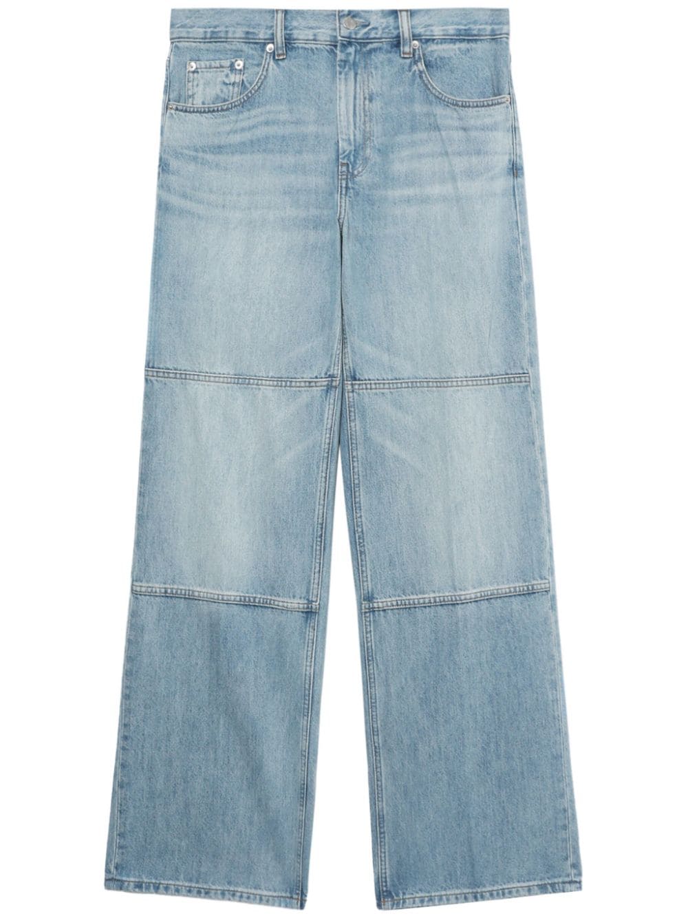 Helmut Lang Jeans met wijde pijpen Blauw