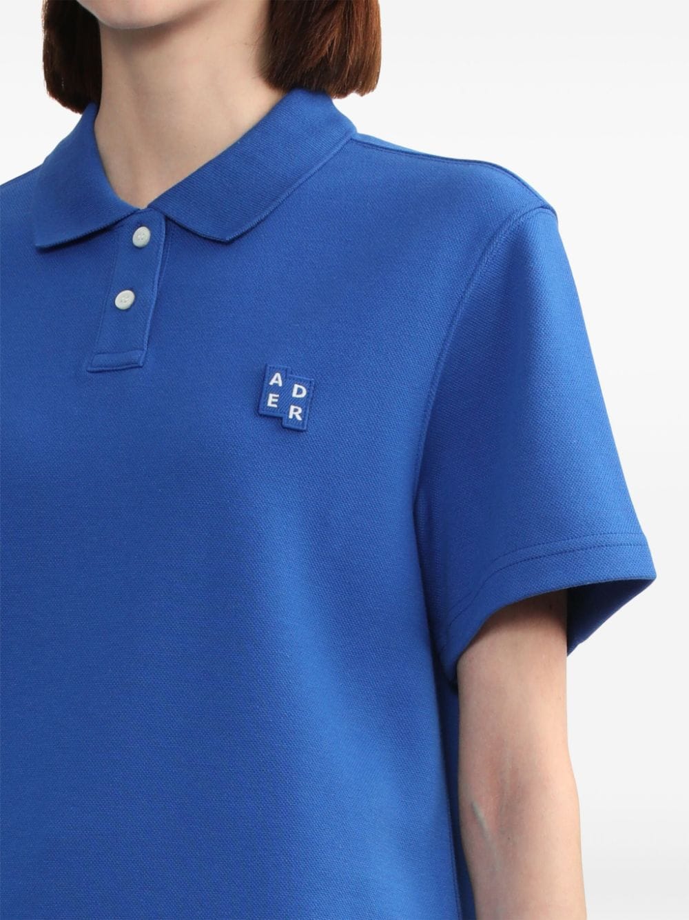 Shop Ader Error Logo-appliqué Polo Shirt In Blue