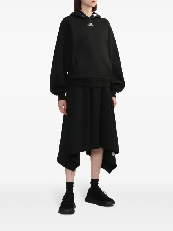 【関税込み】ADER error ブラック ディストレス ロゴ フーディ Ader Error ロゴ パーカー | ブラック | FARFETCH JP
