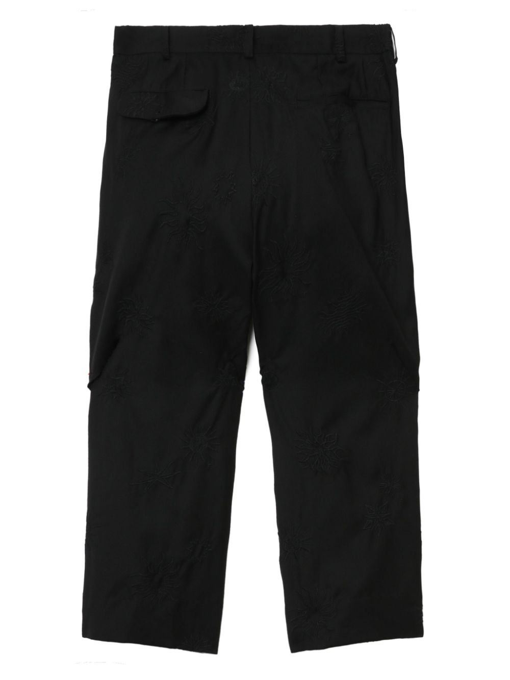 Black Comme Des Garcons cut-out cropped wool trousers Men