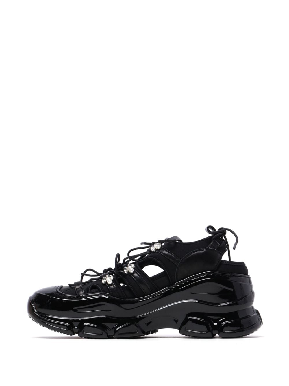 Shop Simone Rocha Tracker Cut-out Sneakers In Black