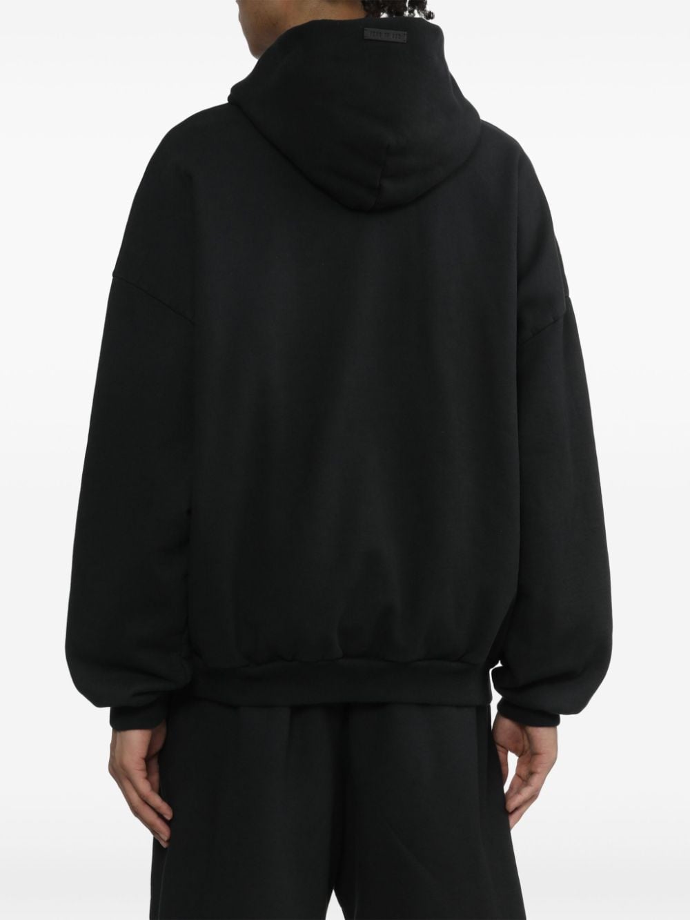 Shop Fear Of God Full-zip Cotton Hoodie In Black