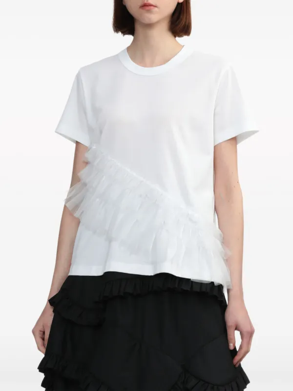 Noir Kei Ninomiya ラッフル Tシャツ | ホワイト | FARFETCH JP