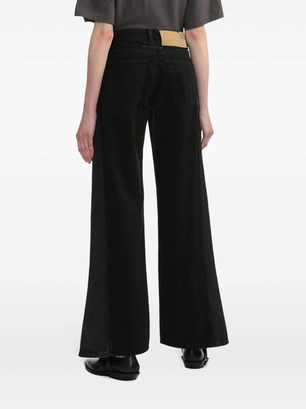 MM6 Maison Margiela High waist jeans met logopatch Zwart
