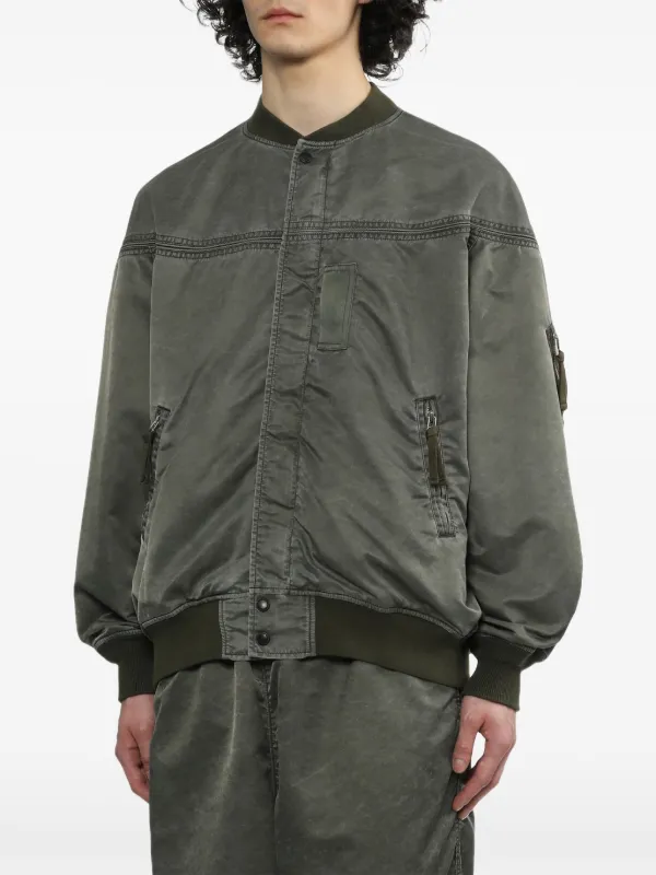Comme Des Garcons Homme long sleeve Bomber Jacket Green FARFETCH TR