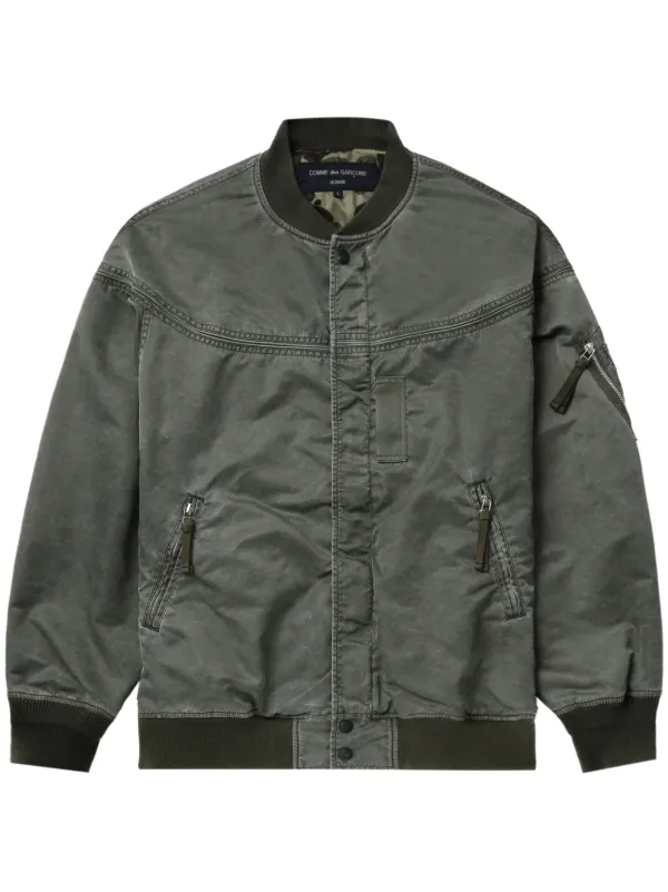 Comme Des Garcons Homme long sleeve Bomber Jacket Green FARFETCH TR