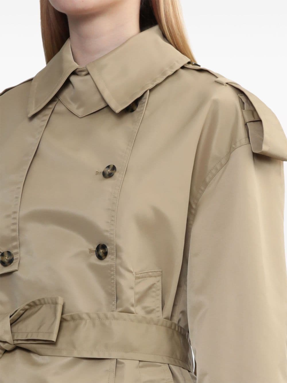 Shop Herskind Louisa Cropped Trench Jacket In Neutrals