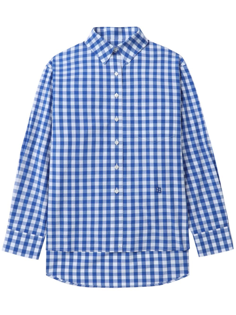 Ader Error Tetris-appliqué Checkered Shirt In Blue