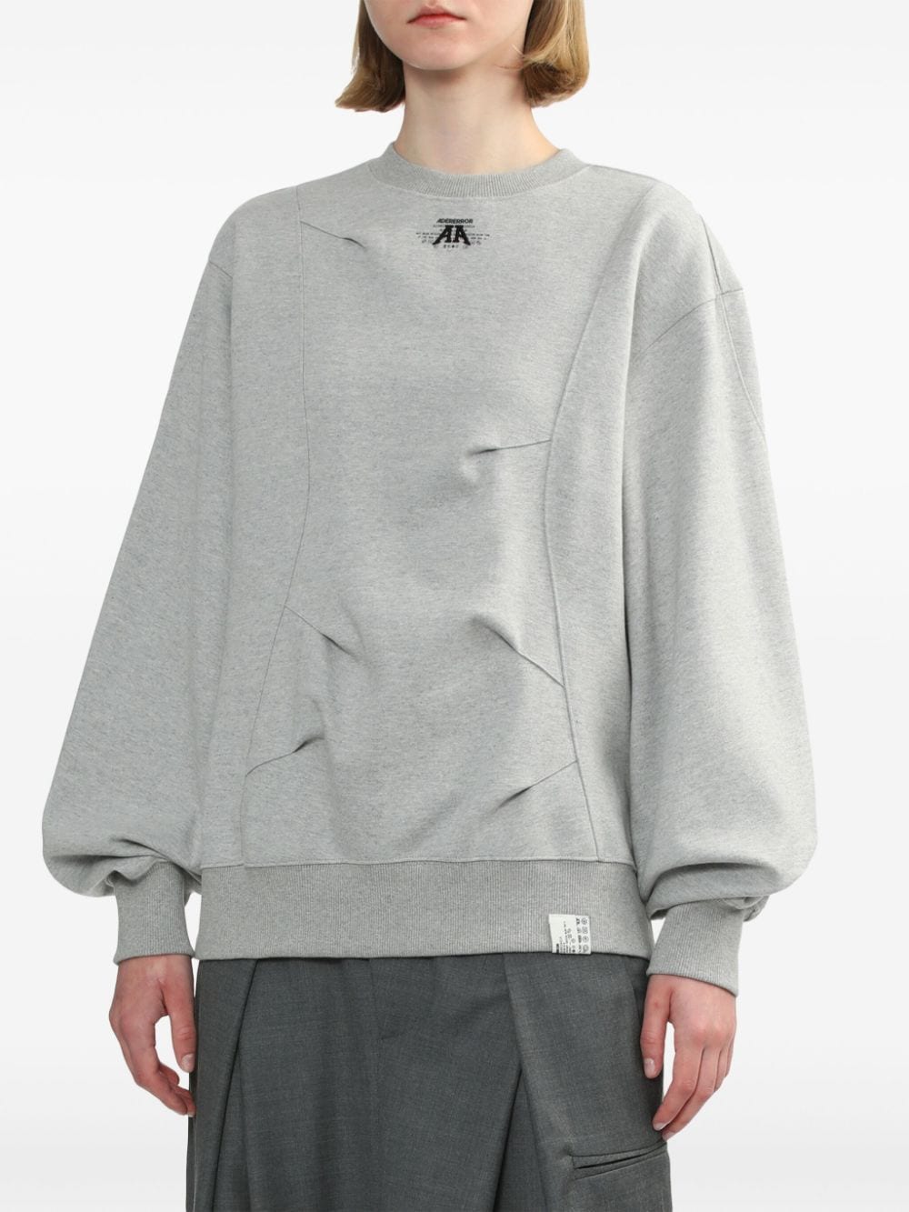 Shop Ader Error Nolc Pleated Sweatshirt In Grey