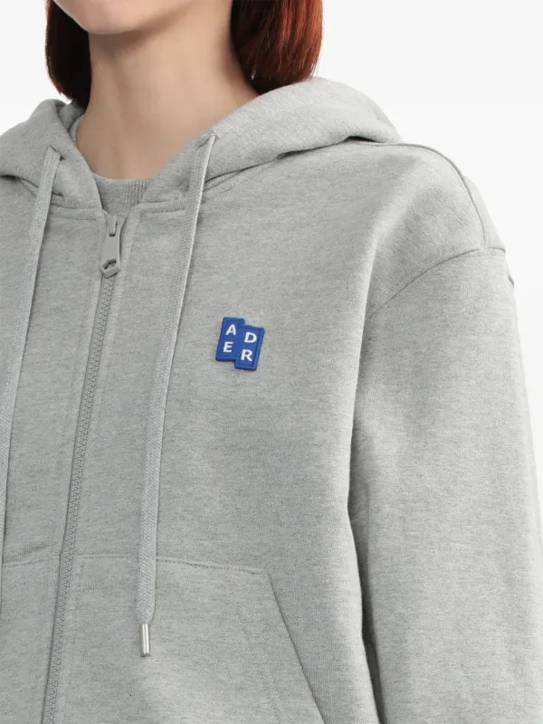 ★ADERERROR★ Decal logo hoodie Grey Ader Error Logo-Appliqué Cotton Hoodie - Grey | Editorialist