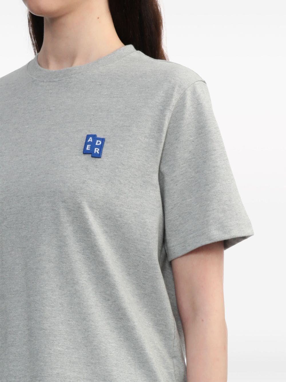 Shop Ader Error Logo-appliqué T-shirt In Grey