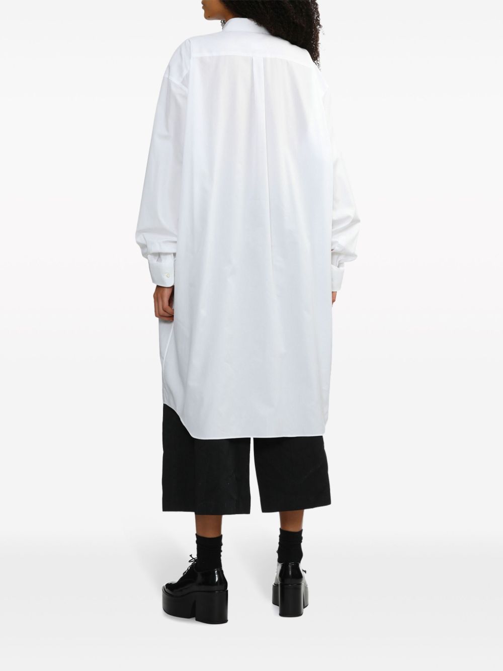 Shop Comme Des Garçons Comme Des Garçons Button-up Cotton Shirtdress In White