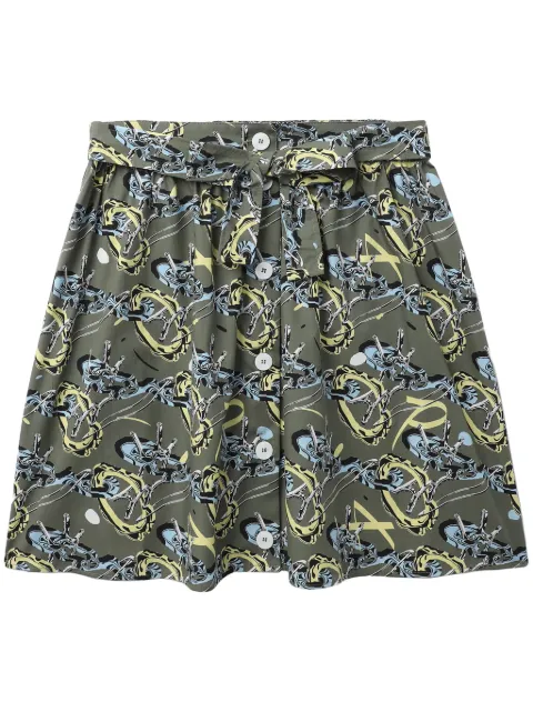 A.P.C. graphic-print cotton mini skirt