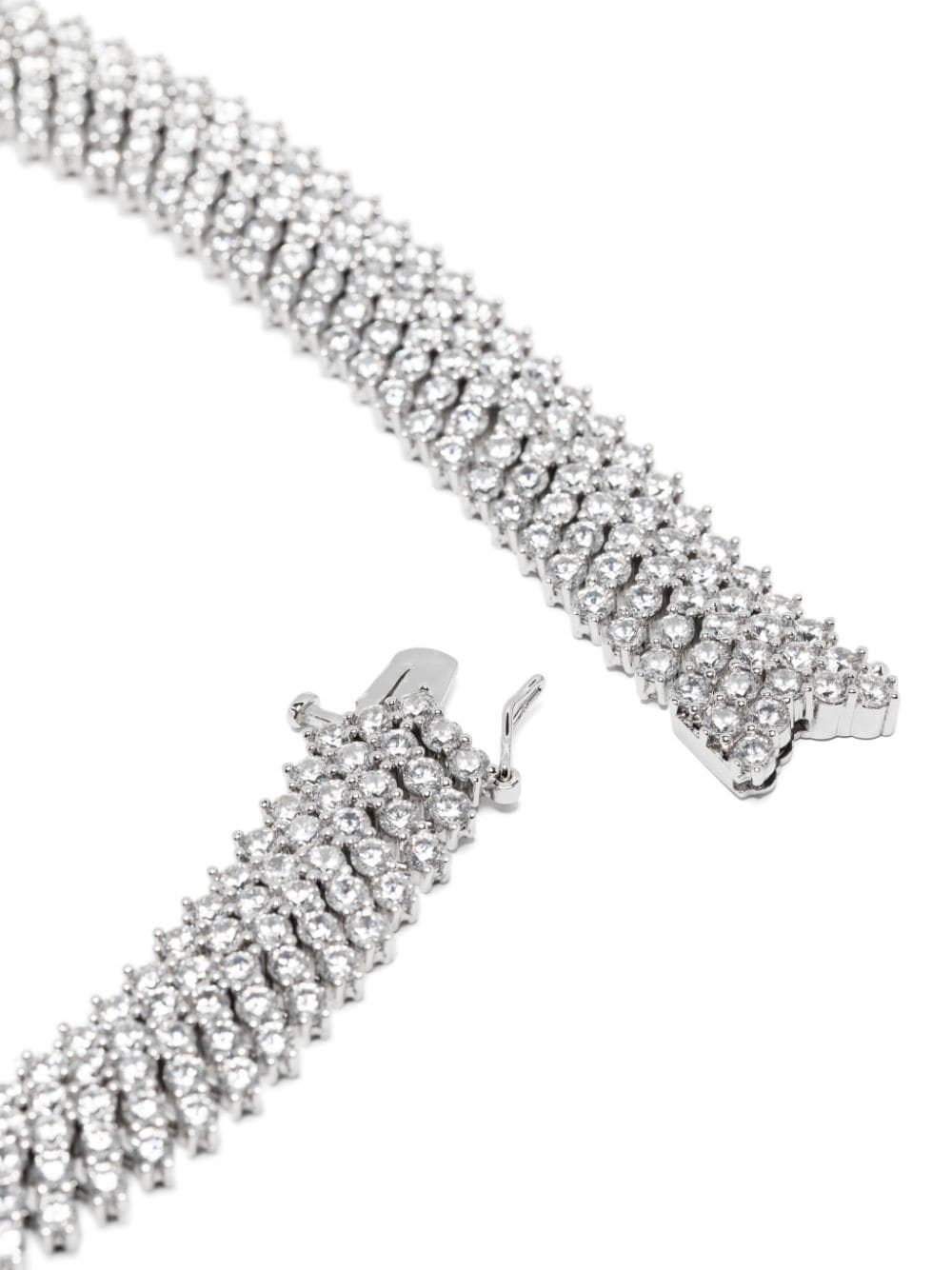 Shop Darkai Tennis Arrow Necklace In Silver