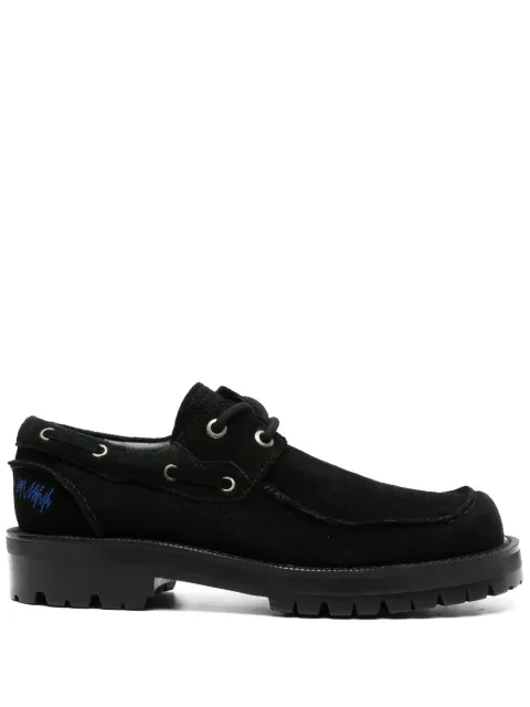 Ader Error square-toe leather boat shoes