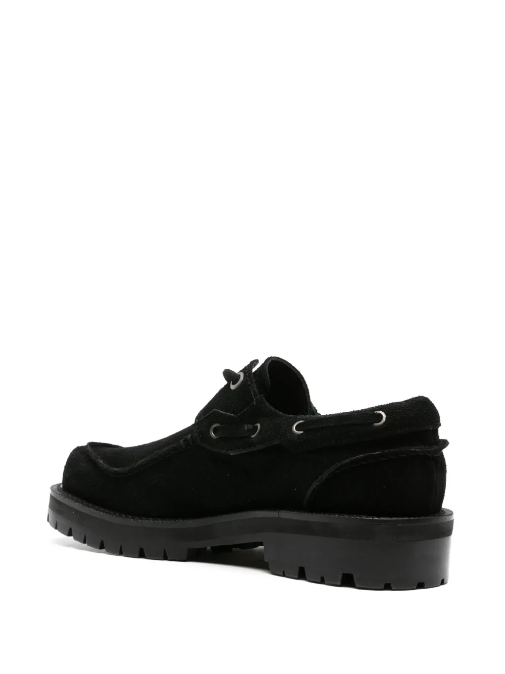 Shop Ader Error Square-toe Leather Boat Shoes In Black