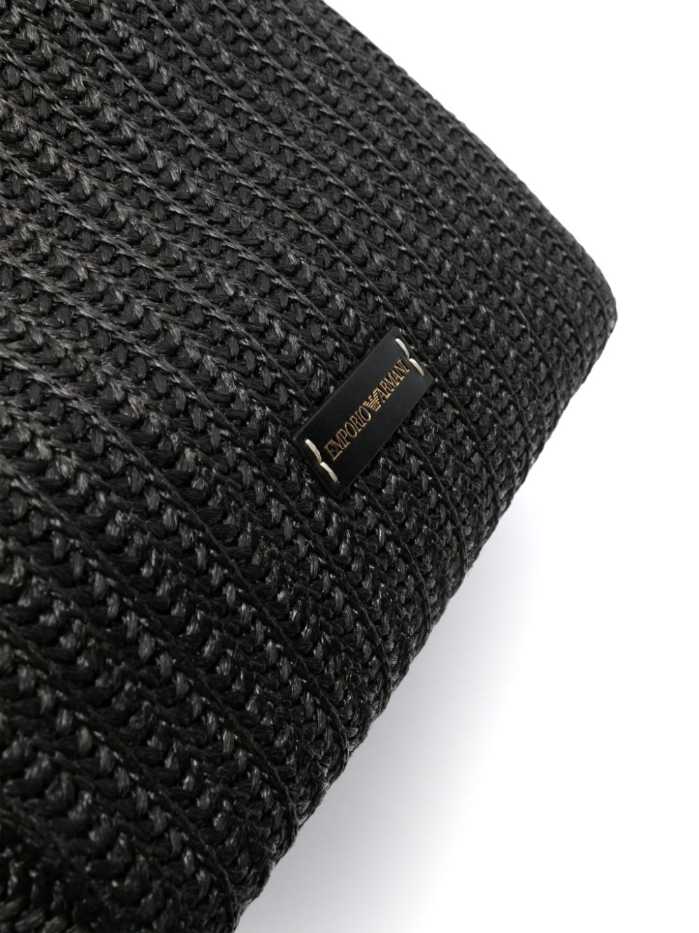 Shop Emporio Armani Logo-charm Interwoven Tote Bag In Black