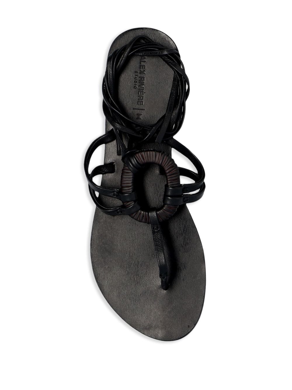 Shop Manebi Mer Leather Sandals In Black