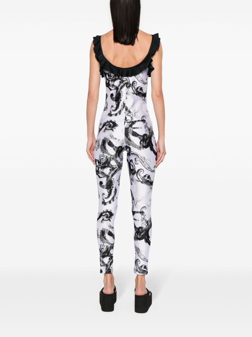 Shop Versace Jeans Couture Baroccoflage-print Jumpsuit In Weiss