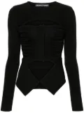 ANDREĀDAMO Xray cut-out ruched cardigan - Black