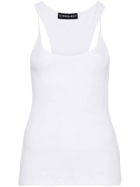 Y/Project transparent-strap ribbed top