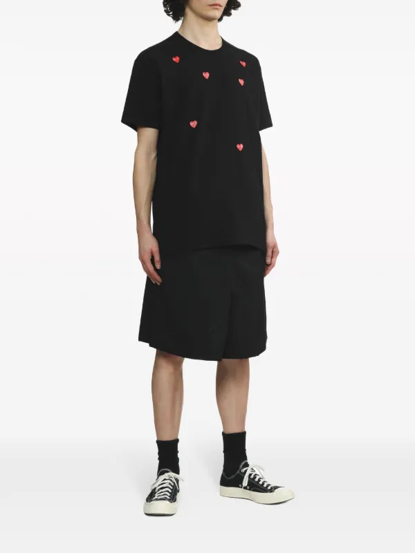 Comme Des Garçons Play Scattered Hearts Tシャツ | ブラック
