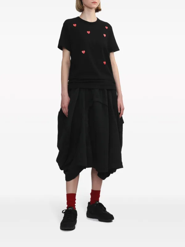 Comme Des Garçons Play Scattered Hearts Tシャツ | ブラック