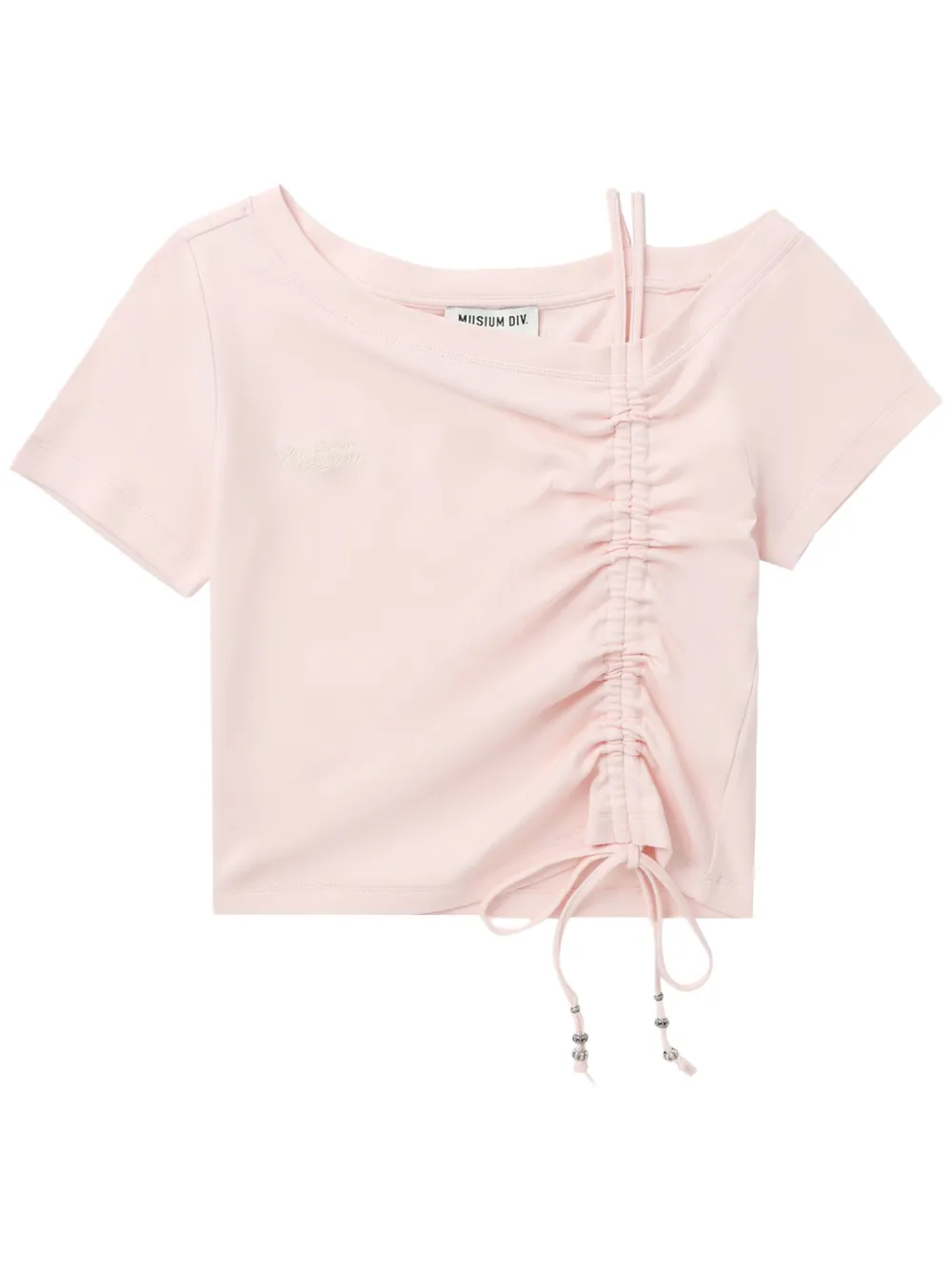 Musium Div. Draped Cotton T-shirt In Pink