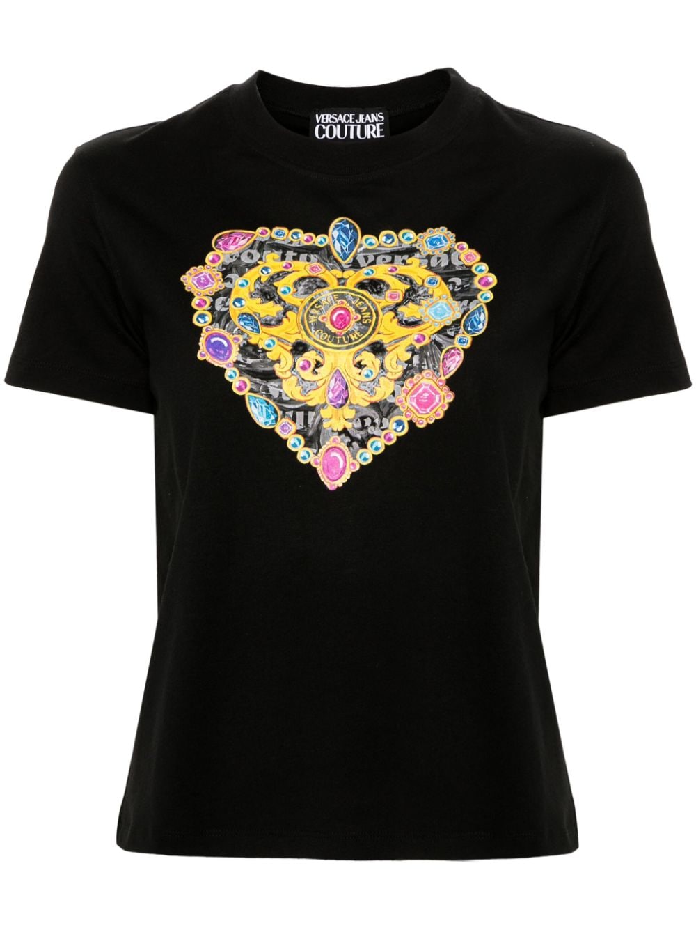 Image 1 of Versace Jeans Couture Barocco Heart-print T-shirt