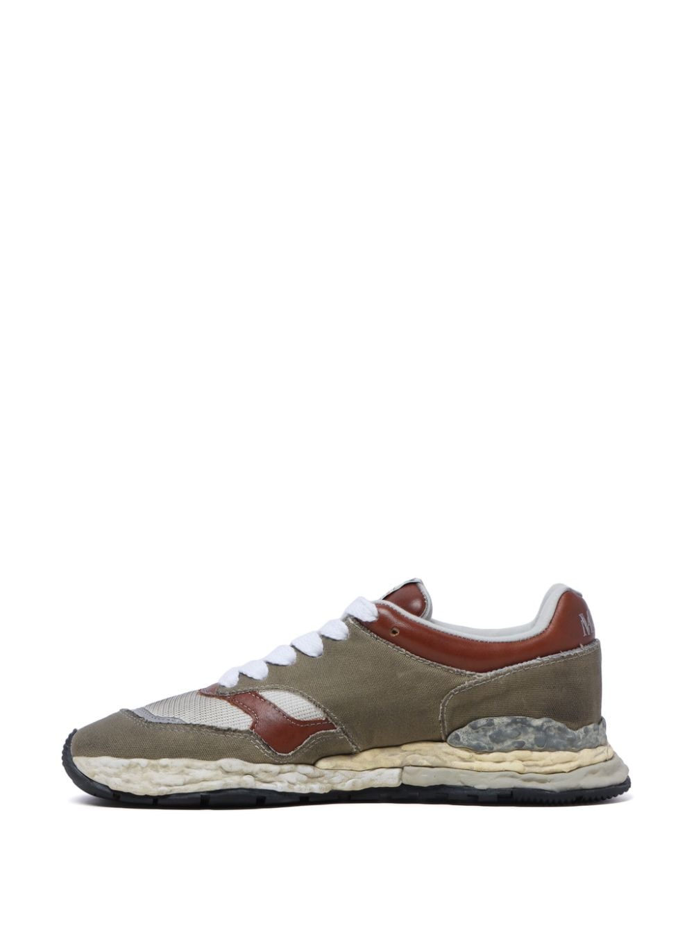 Shop Miharayasuhiro George Panelled Canvas Sneakers In Brown