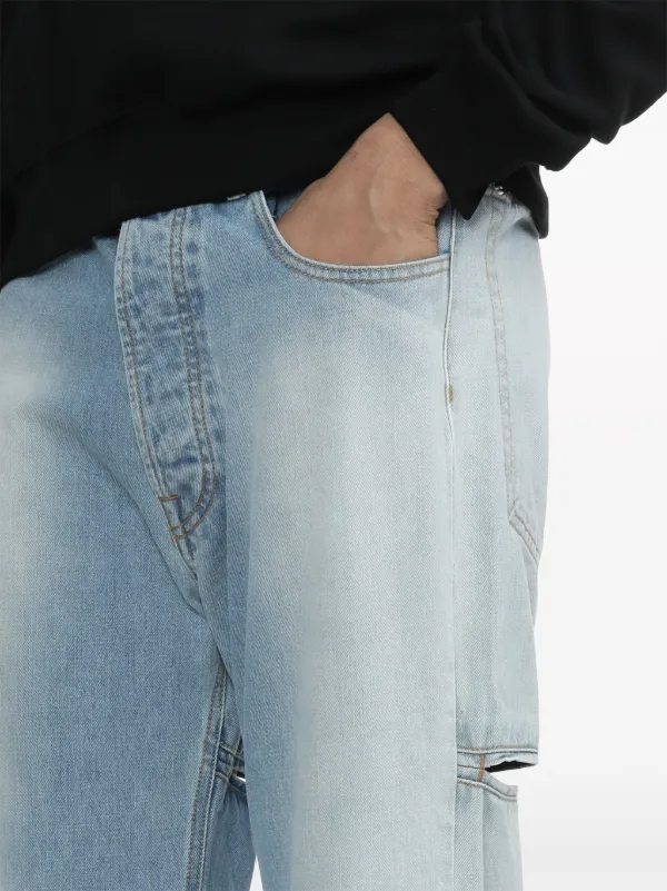 Random Identities cut-out straight-leg Jeans | Blue | FARFETCH Random Identities cut-out straight-leg Jeans | Blue | FARFETCH