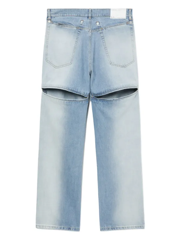Random Identities cut-out straight-leg Jeans | Blue | FARFETCH Random Identities cut-out straight-leg Jeans | Blue | FARFETCH