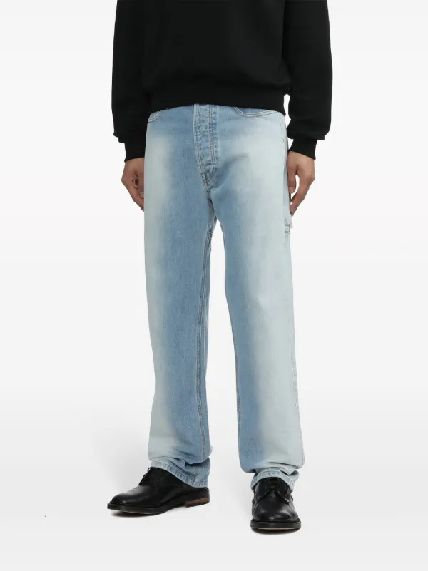 Random Identities cut-out straight-leg Jeans | Blue | FARFETCH CA