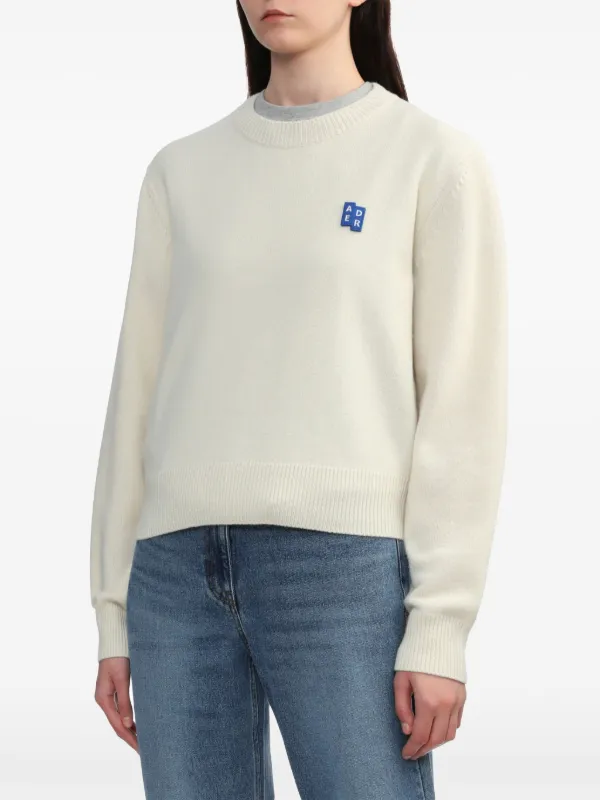 Ader Error TRS Tag crew-neck Jumper | White | FARFETCH ID