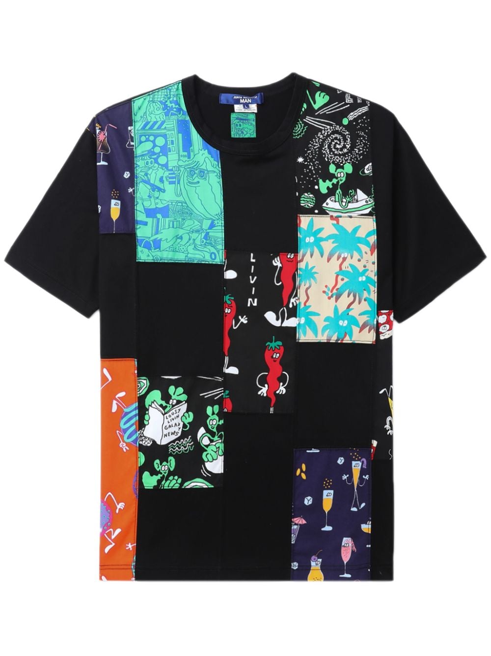 Shop Junya Watanabe X Lousy Livin Patchwork Cotton T-shirt In Black