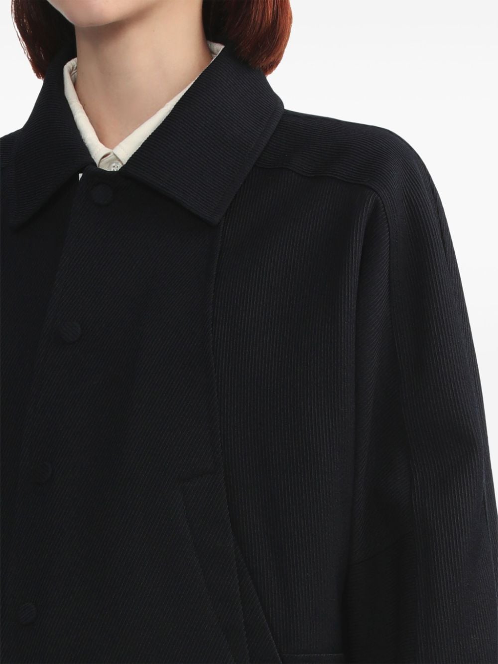 Shop Ader Error Panelled Wool Blend Bomber Jacket In Black