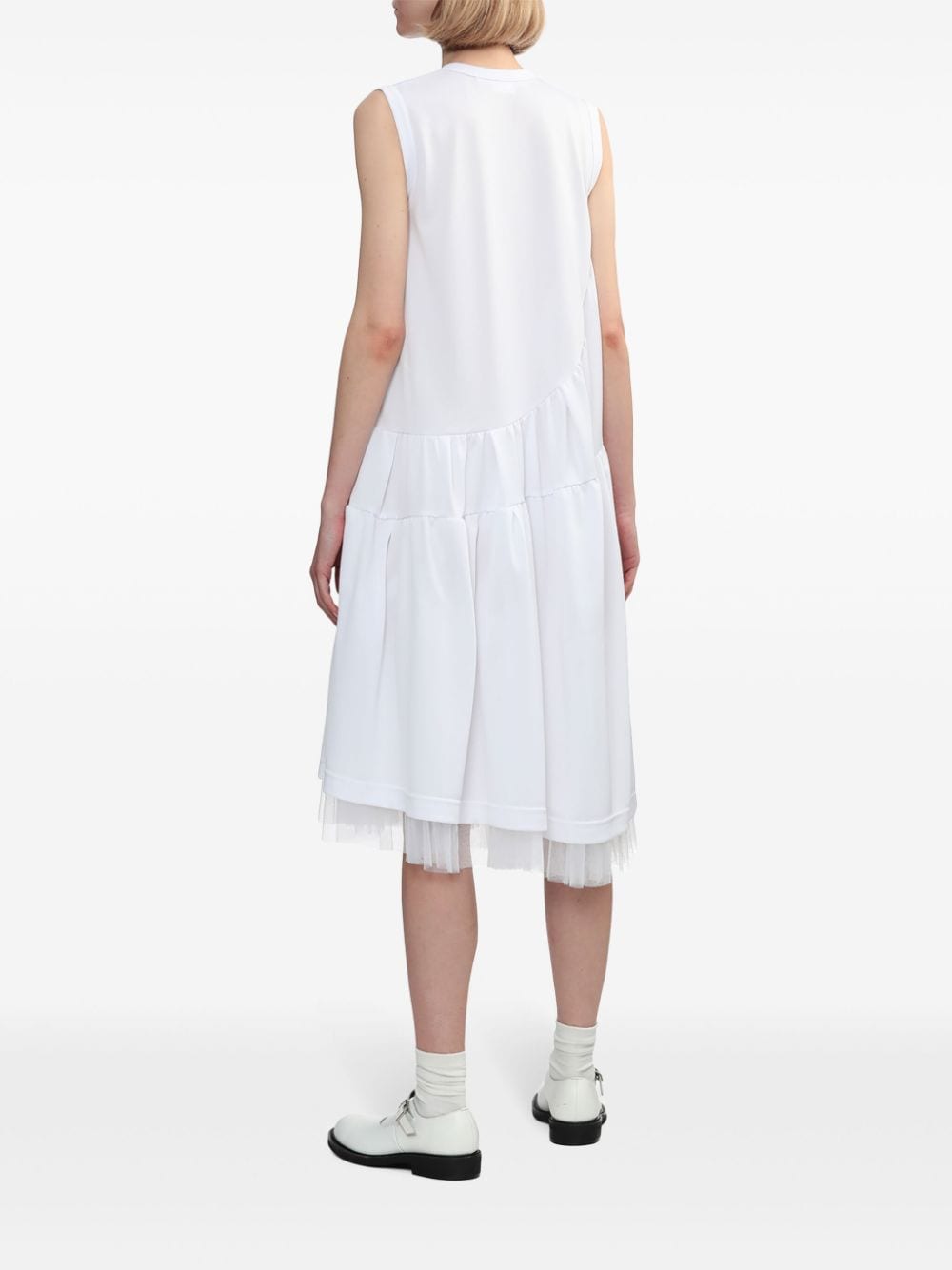 Shop Comme Des Garçons Comme Des Garçons Asymmetric Midi Dress In White