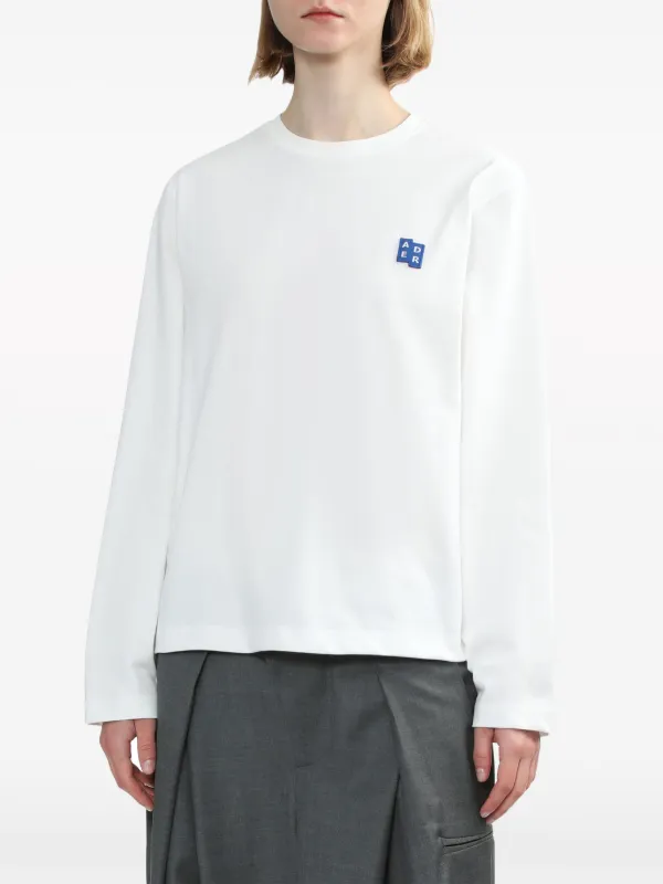 【ADER ERROR】 Wavy tetris badge - Large Ader Error Tetris-appliqué Cotton T-shirt | White | FARFETCH